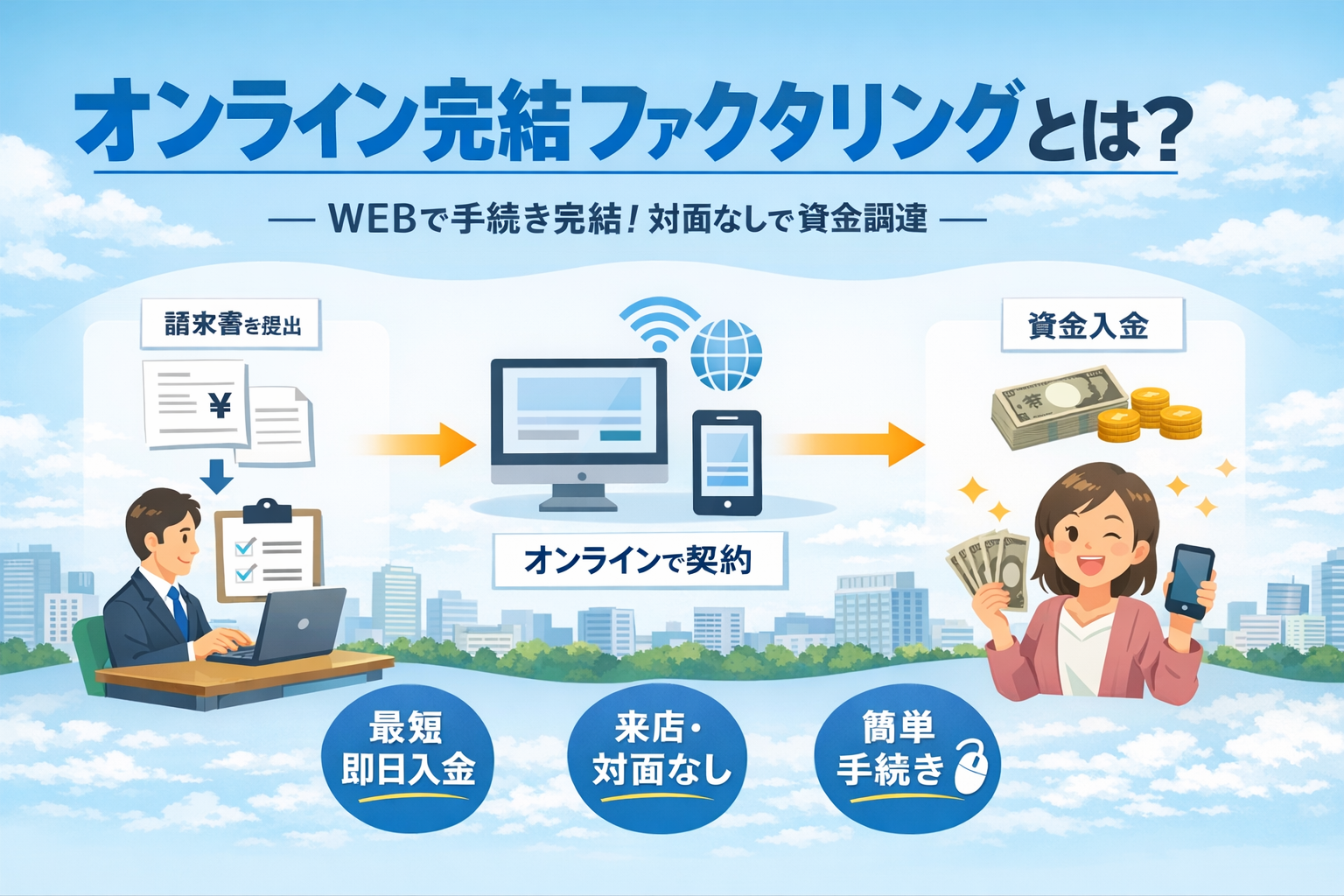オンライン完結ファクタリングとは？仕組み・メリット・デメリットを徹底解説【2026年最新版】